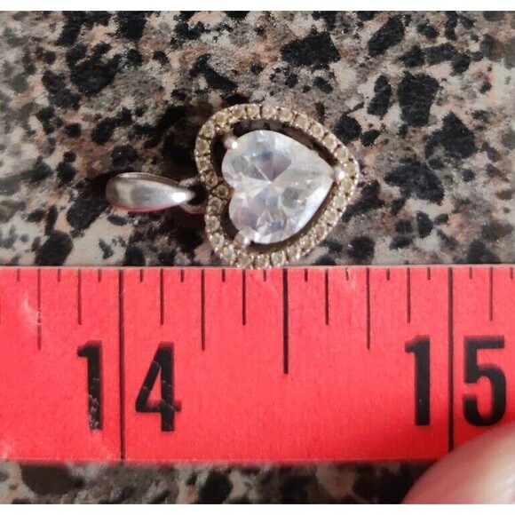 TRR 925 Sterling Silver Simulated Heart Shape Love Pendant - Picture 4 of 4